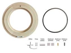 Kruhové okno - dodávané prvky pro dokončení okna svépomocí 